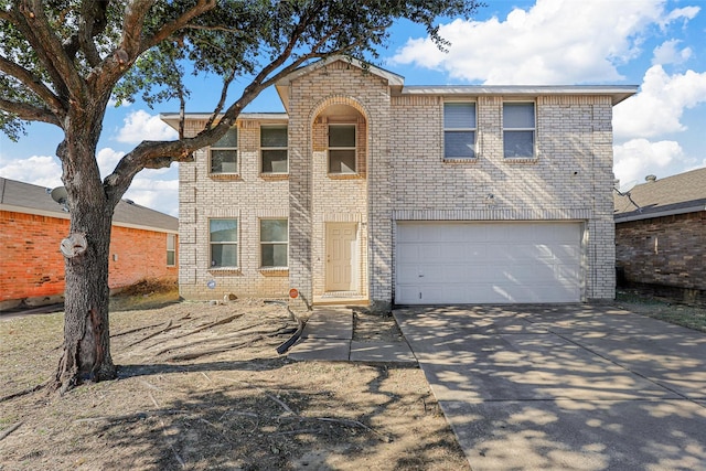 view of property featuring a garage