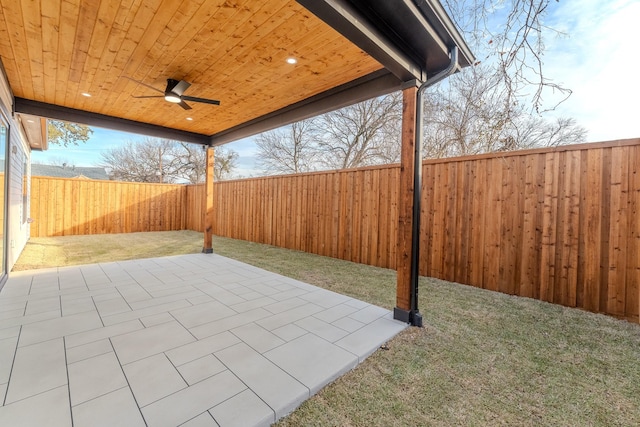 view of patio with ceiling fan