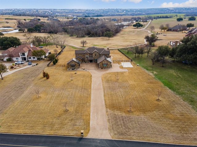 aerial view featuring a rural view