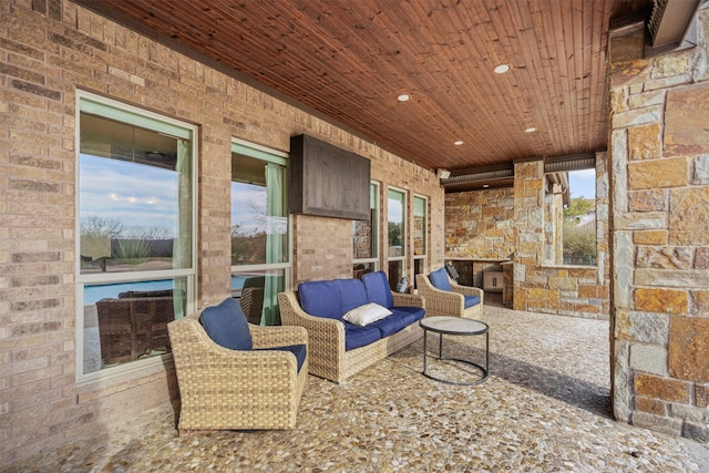 view of patio / terrace featuring an outdoor living space