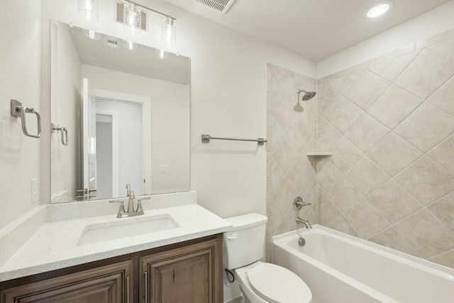 837 Rusty Run Dr, Midlothian, TX 76065 - bathroom with toilet, vanity, and shower / bath combination