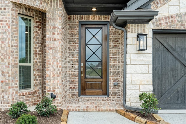 837 Rusty Run Dr, Midlothian, TX 76065 - doorway to property featuring brick siding