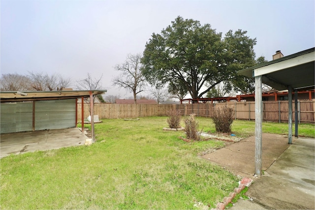 view of yard with a patio