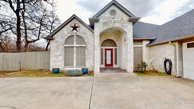 view of front of house with a garage