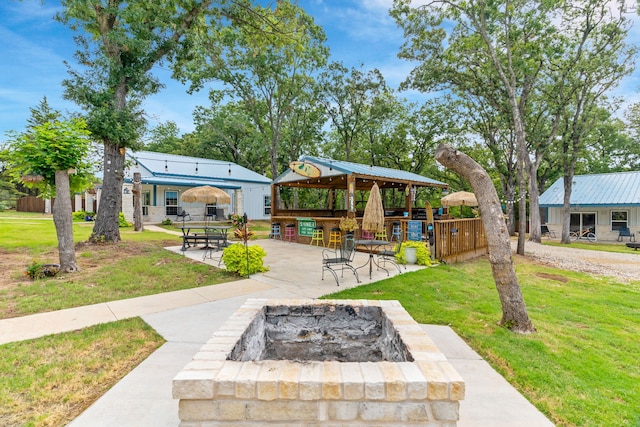 86593 N State Highway 289, Pottsboro, TX 75076 - exterior space featuring a gazebo, exterior bar, and a fire pit