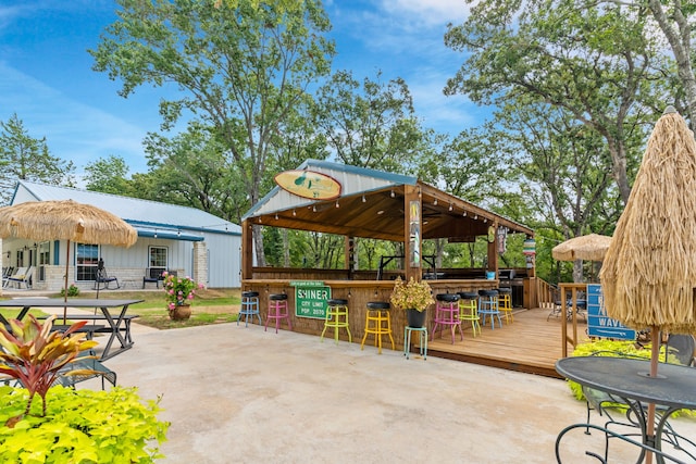 86593 N State Highway 289, Pottsboro, TX 75076 - view of patio featuring a bar, a deck, and a gazebo