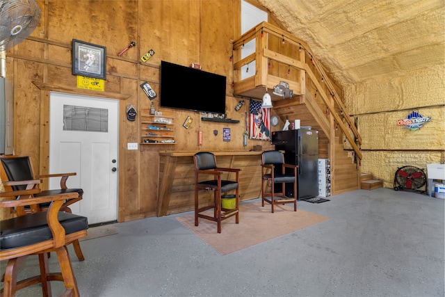 86593 N State Highway 289, Pottsboro, TX 75076 - living room with vaulted ceiling and wood walls