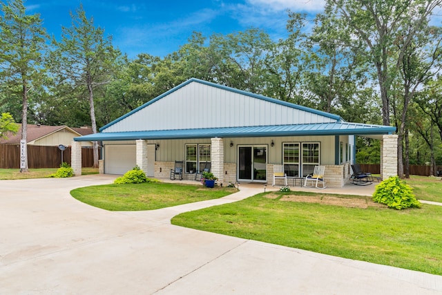 86593 N State Highway 289, Pottsboro, TX 75076 - view of front of property with a garage, covered porch, and a front yard