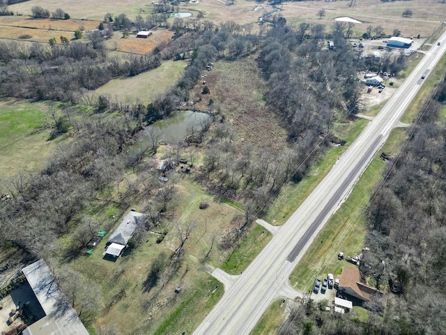 aerial view featuring a rural view