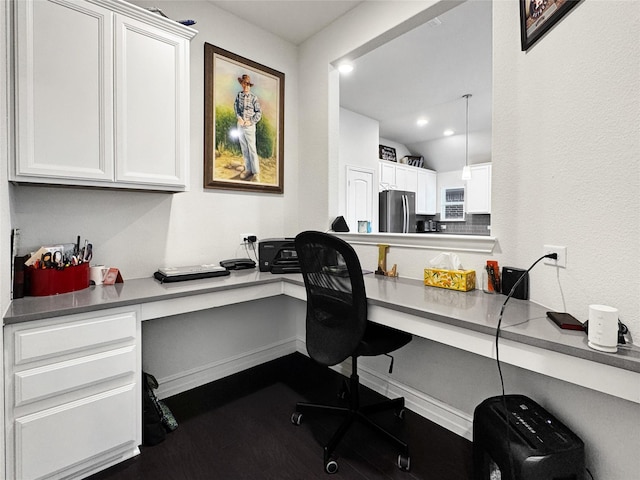 office space with built in desk