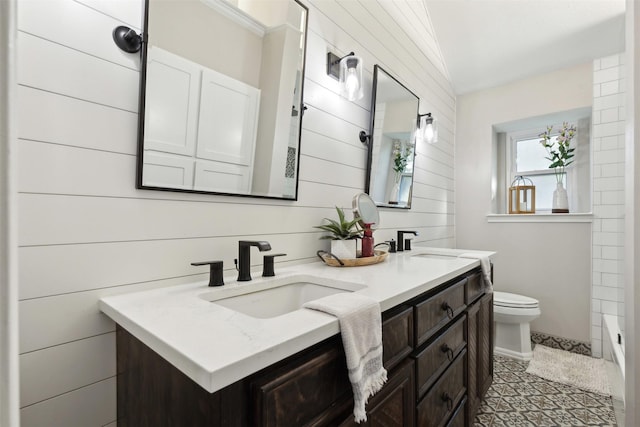 bathroom with vanity and toilet