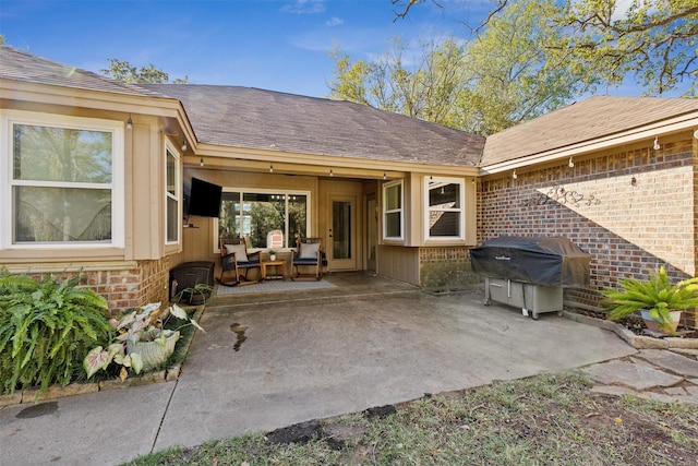 view of patio / terrace featuring a grill