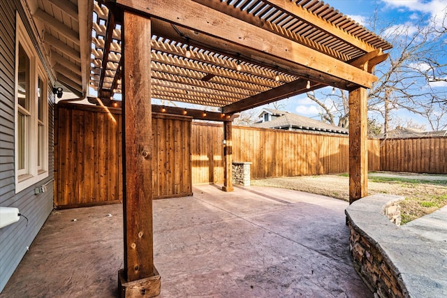 view of patio / terrace featuring a pergola