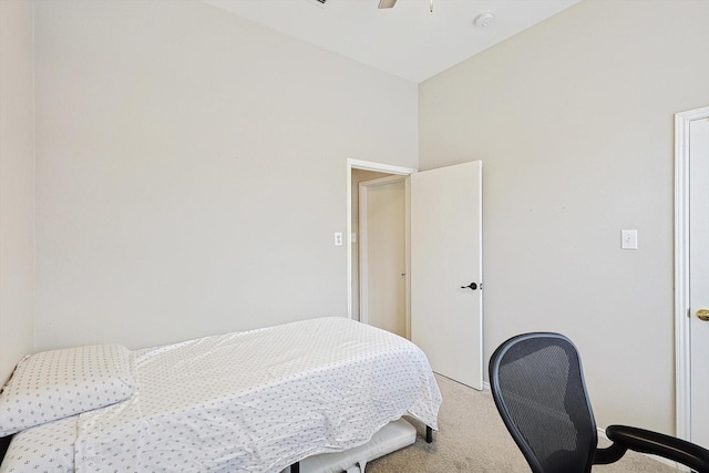 bedroom with carpet and ceiling fan