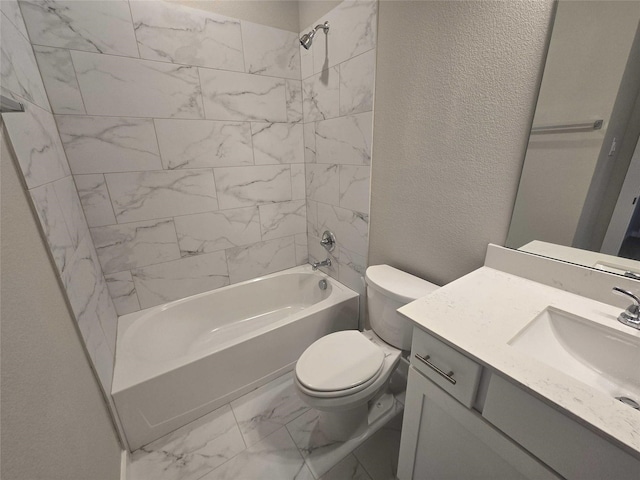 full bathroom with vanity, toilet, and shower / bathing tub combination