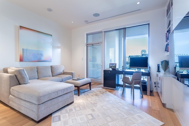 office featuring light hardwood / wood-style flooring