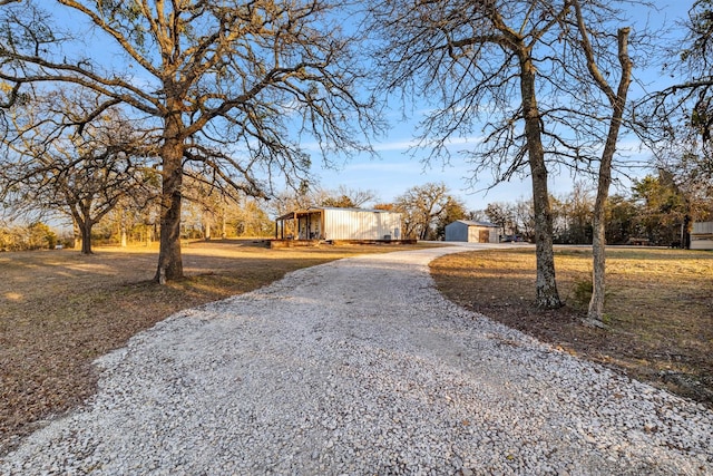exterior space with a storage unit