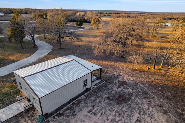 drone / aerial view with a rural view