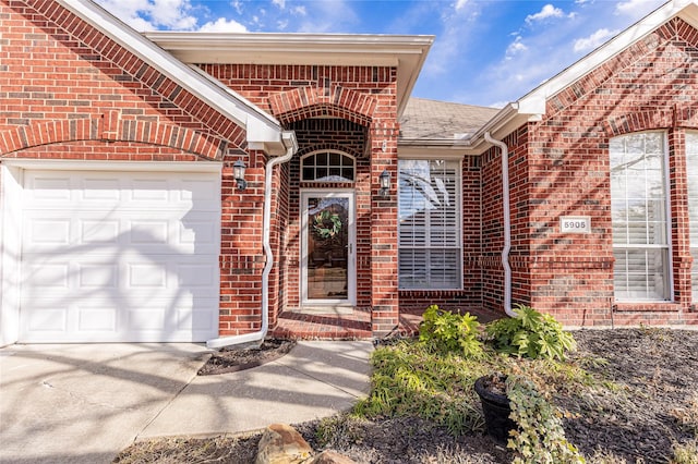 property entrance featuring a garage