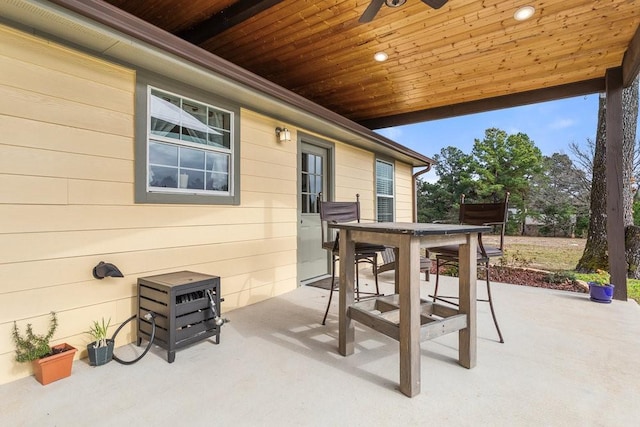 view of patio / terrace with ceiling fan