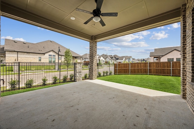1017 Daisy Way, Crowley, TX 76036 - view of patio / terrace with a residential view and a ceiling fan