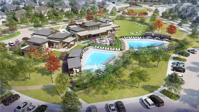 1017 Daisy Way, Crowley, TX 76036 - bird's eye view of a pool