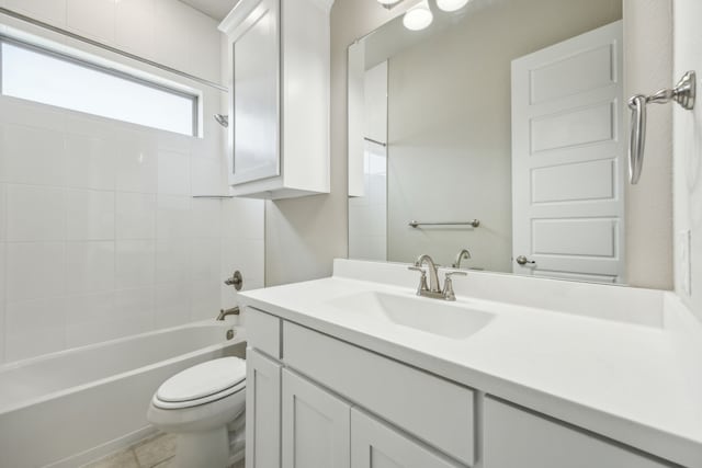 1017 Daisy Way, Crowley, TX 76036 - full bath featuring toilet, vanity, bathing tub / shower combination, and tile patterned flooring
