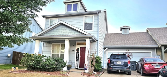 view of front facade with a garage