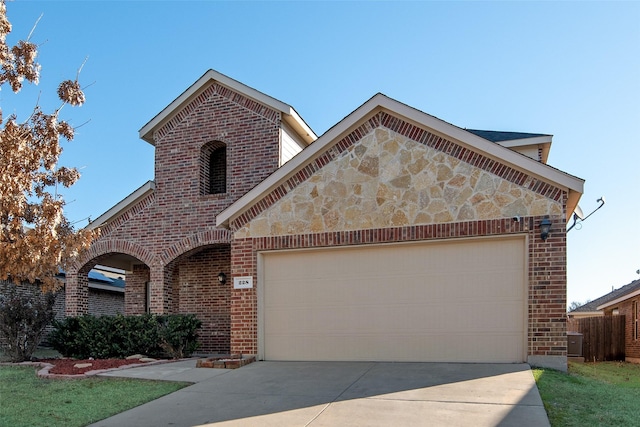 view of front of house with a garage