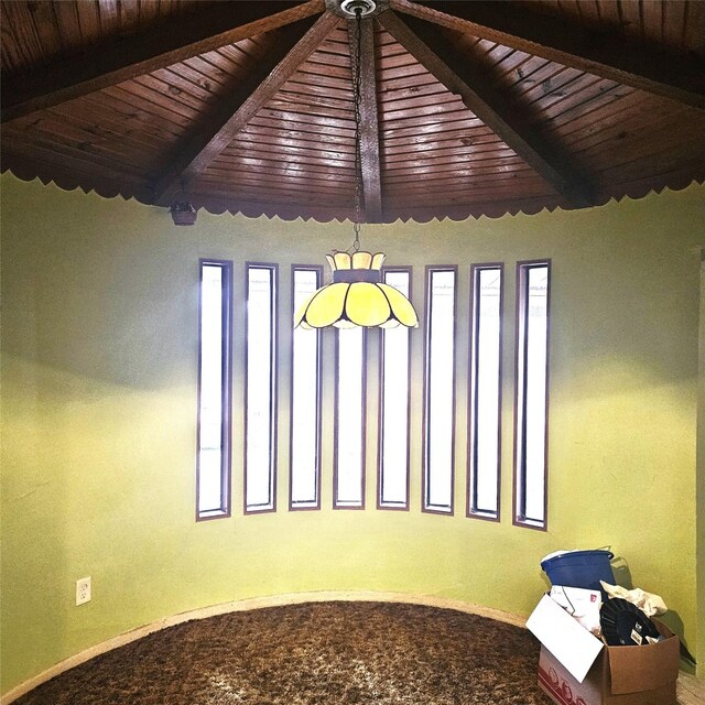 134 Hollie Dr, Red Oak, TX 75154 - interior space with beam ceiling and carpet