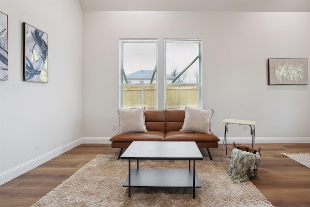 sitting room featuring hardwood / wood-style flooring