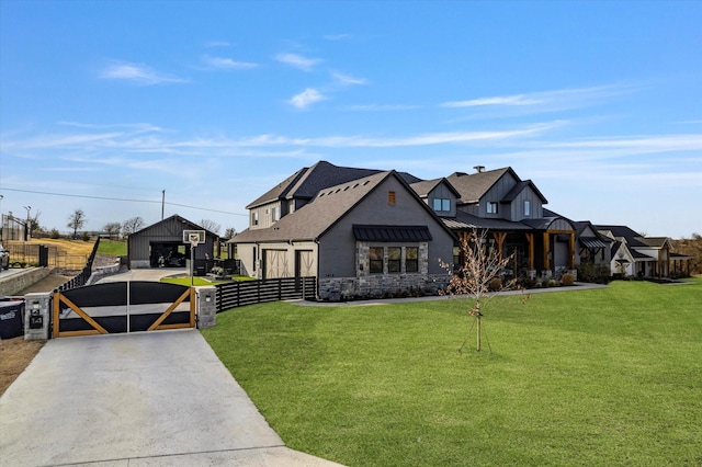 view of front of house with a front yard