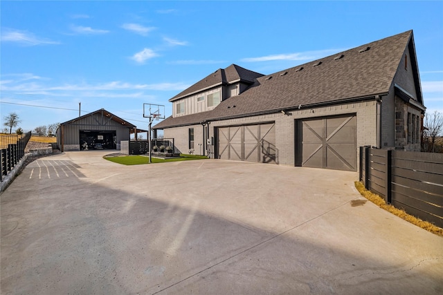 view of home's exterior with a garage