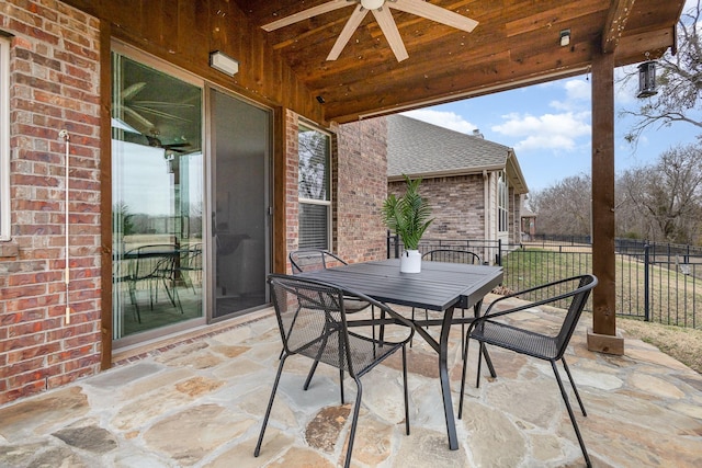 view of patio / terrace with ceiling fan