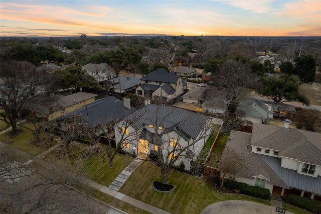 bird's eye view with a residential view