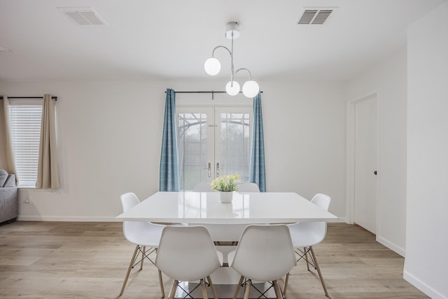 7935 Faithful Trl, Dallas, TX 75237 - dining room featuring light wood finished floors, baseboards, and visible vents