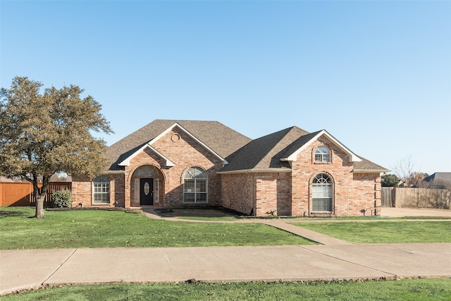 view of front facade featuring a front lawn