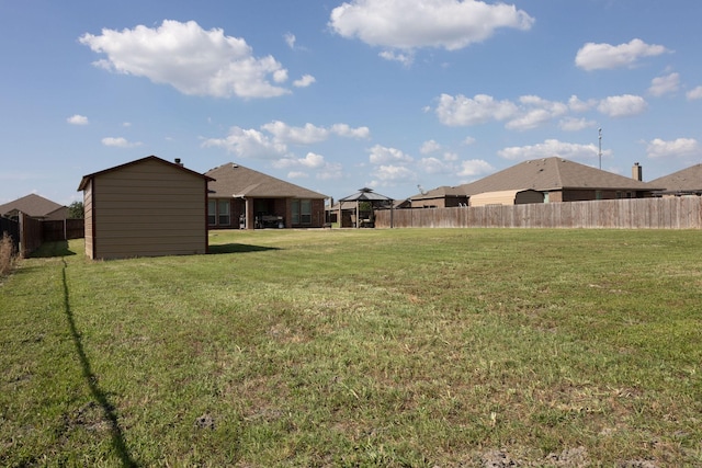 view of yard featuring a gazebo