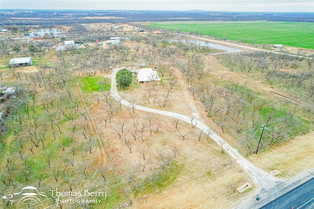 aerial view with a rural view