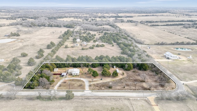 bird's eye view featuring a rural view