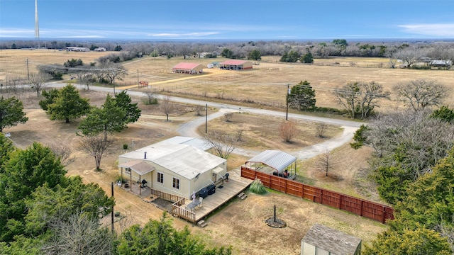 bird's eye view with a rural view