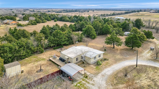 drone / aerial view featuring a rural view