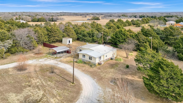 bird's eye view with a rural view