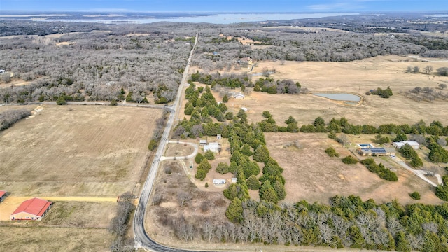 aerial view featuring a rural view