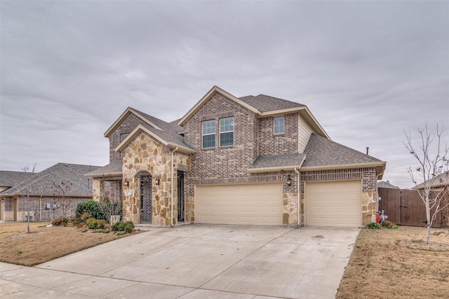 view of property featuring a garage