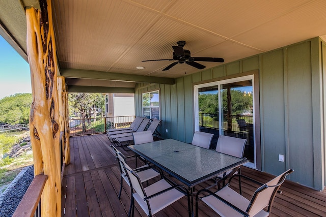 deck with ceiling fan