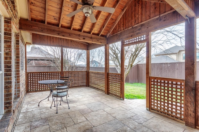 view of patio / terrace with ceiling fan