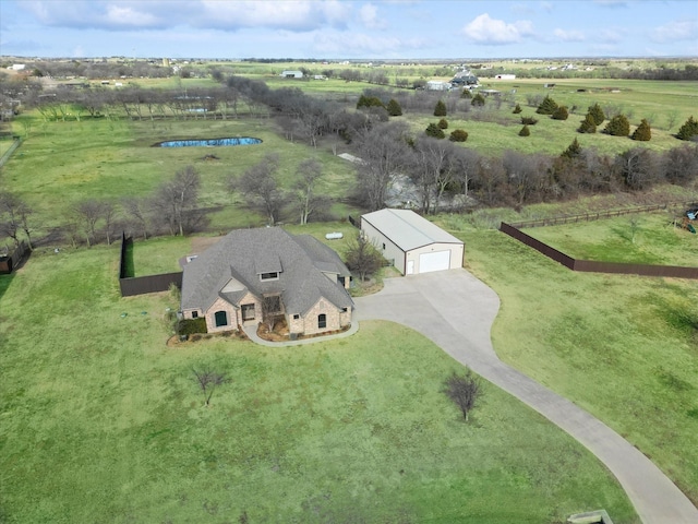 drone / aerial view featuring a rural view