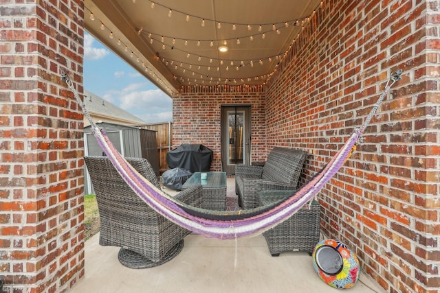 view of patio / terrace with area for grilling