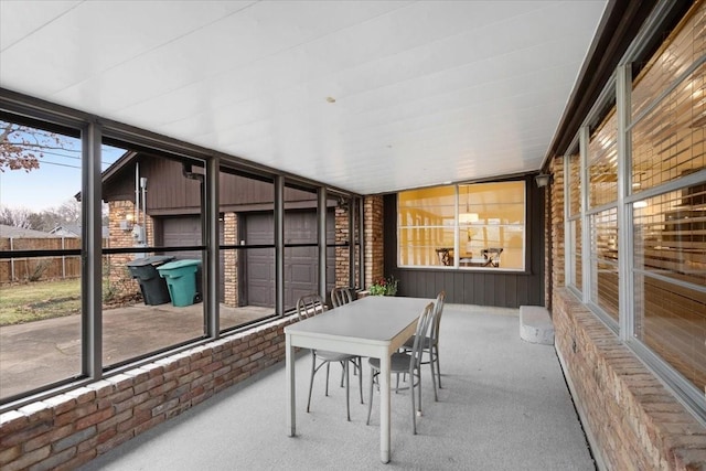 view of unfurnished sunroom